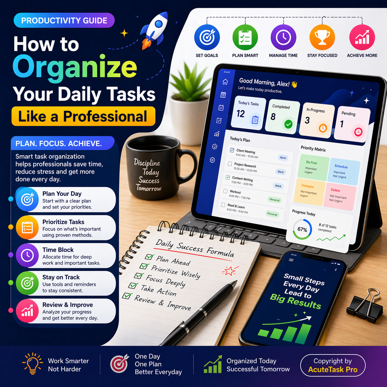 How to Organize Your Daily Tasks Like a Professional (2026 Productivity Guide)